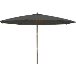 vidaXL Sombrilla jardín con poste de madera gris 400x273 cm Antracita Online