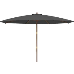 vidaXL Sombrilla jardín con poste de madera gris 400x273 cm Antracita Online