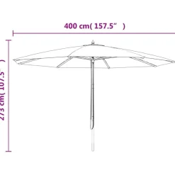 vidaXL Sombrilla jardín con poste de madera gris 400x273 cm Antracita Online