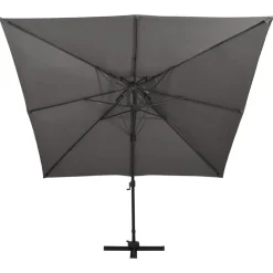vidaXL Sombrilla jardín voladiza cubierta doble 300x300 cm Antracita Discount