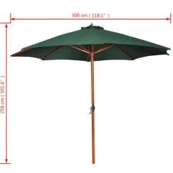 vidaXL Jardín-Sombrilla 258 cm