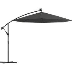 vidaXL Jardín-Sombrilla voladiza con luces LED y poste acero 300 cm