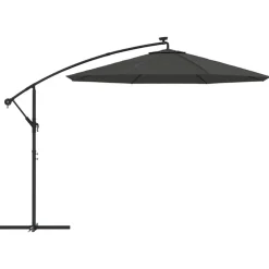 vidaXL Jardín-Sombrilla voladiza con luces LED y poste acero 300 cm