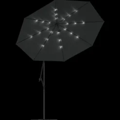 vidaXL Jardín-Sombrilla voladiza con luces LED y poste acero 300 cm