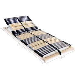 vidaXL Somier de láminas sin colchón con 42 listones 7 zonas 70x200 cm Clearance