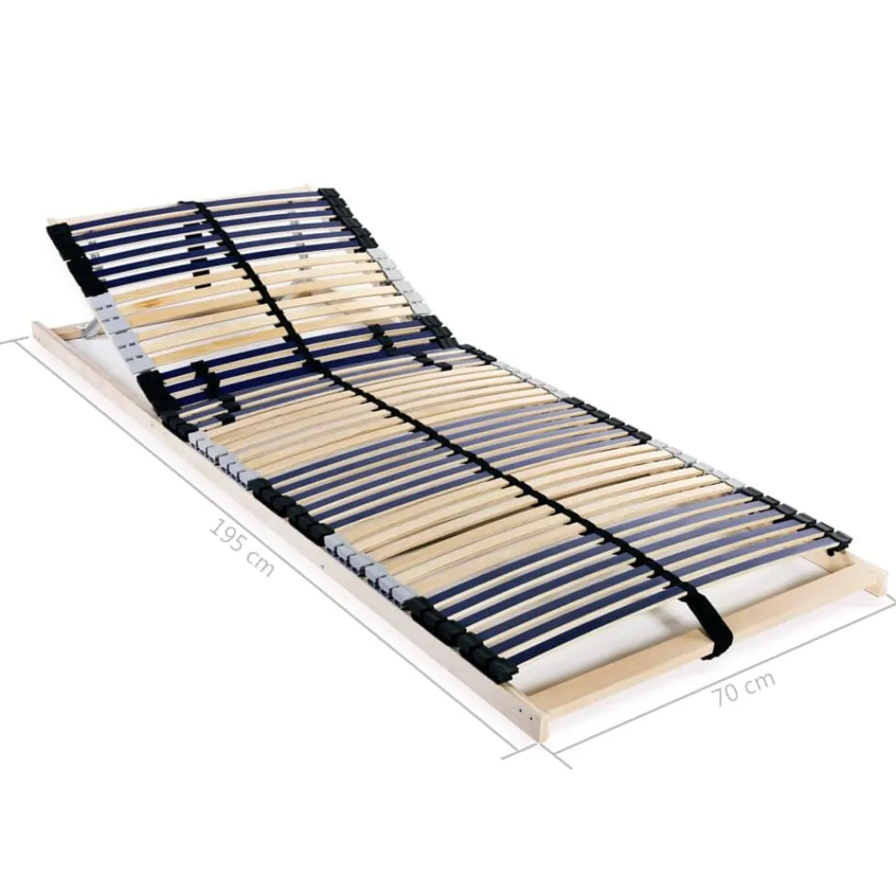vidaXL Somier de láminas sin colchón con 42 listones 7 zonas 70x200 cm Clearance