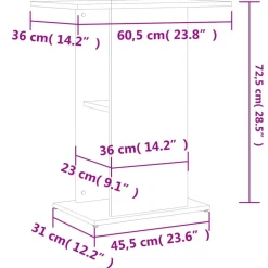 vidaXL Productos Para Mascotas-Soporte acuario madera ingeniería 60,5x36x72,5 cm