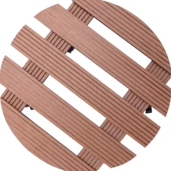 vidaXL Soporte con ruedas para plantas 2 unidades WPC marrón Ø30x7,5cm Marr&oacute;n Clearance