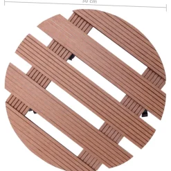 vidaXL Soporte con ruedas para plantas 2 unidades WPC marrón Ø30x7,5cm Marr&oacute;n Clearance