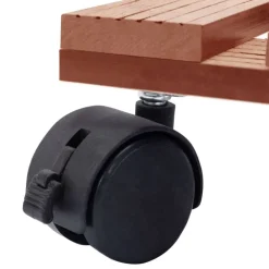 vidaXL Jardín-Soporte con ruedas para plantas 2 uds WPC marrón 30x30x7,5 cm