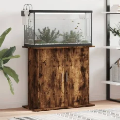 vidaXL Soporte de acuario madera ingeniería 81x36x73 cm Roble ahumado