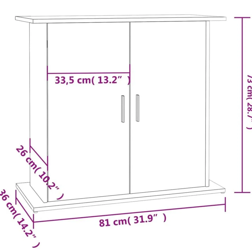 vidaXL Soporte de acuario madera ingeniería 81x36x73 cm Roble ahumado