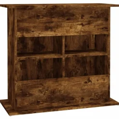 vidaXL Soporte de acuario madera ingeniería 81x36x73 cm Roble ahumado