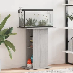 vidaXL Soporte de acuario madera ingeniería 60,5x36x72,5cm Gris sonoma Clearance