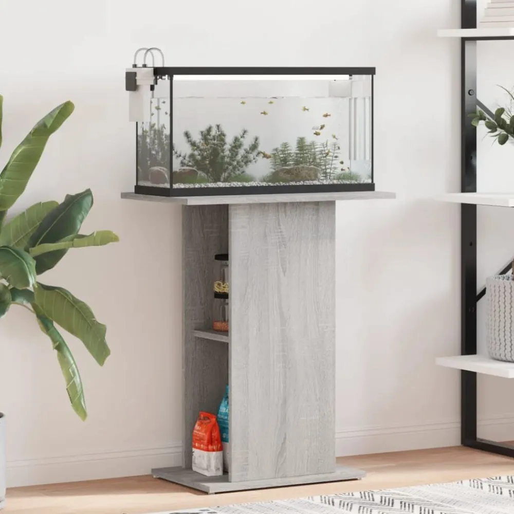 vidaXL Soporte de acuario madera ingeniería 60,5x36x72,5cm Gris sonoma Clearance