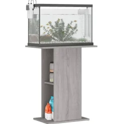 vidaXL Soporte de acuario madera ingeniería 60,5x36x72,5cm Gris sonoma Clearance