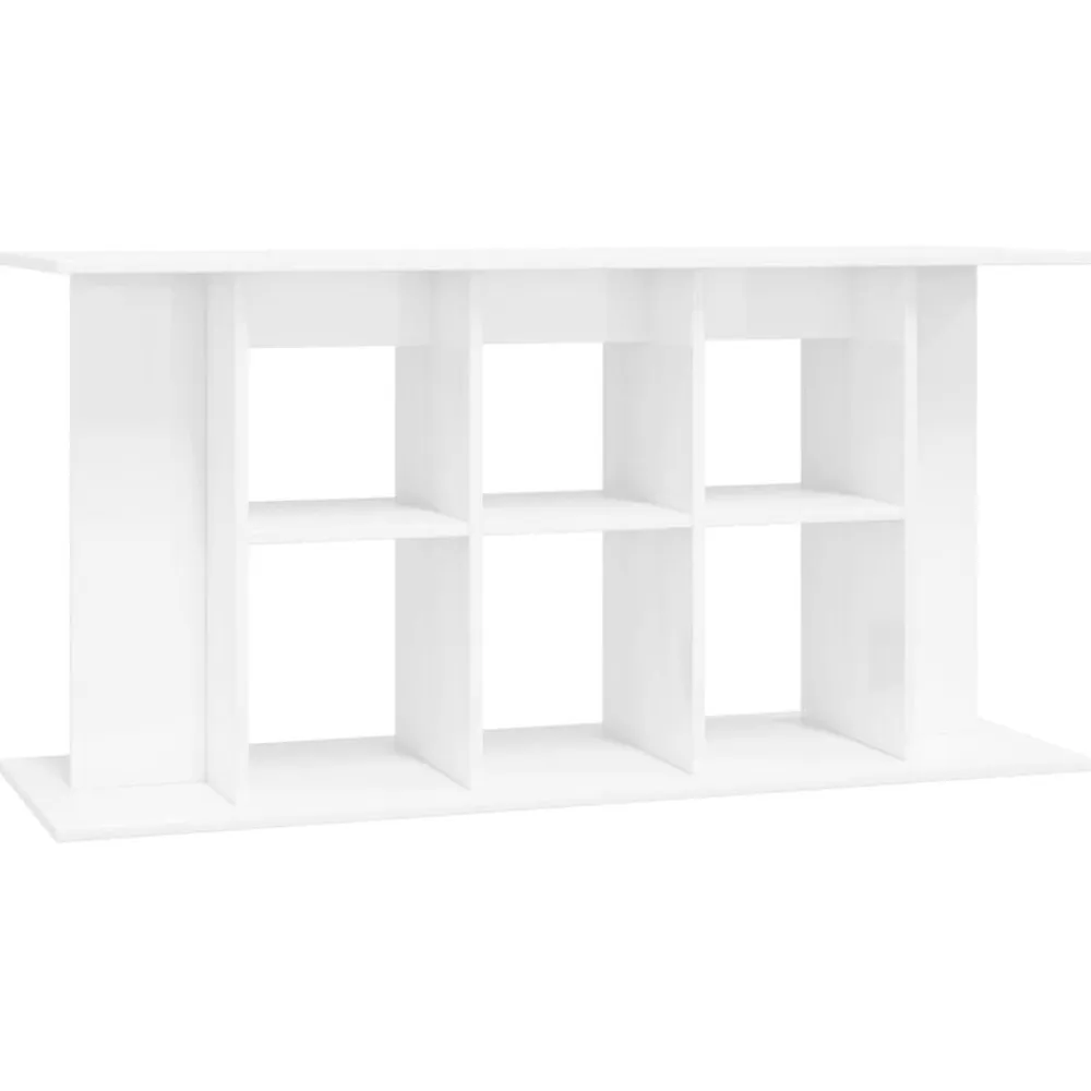 vidaXL Soporte de acuario madera ingeniería blanco brillo 120x40x60 cm Blanco brillante Outlet