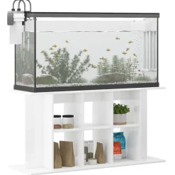 vidaXL Soporte de acuario madera ingeniería blanco brillo 120x40x60 cm Blanco brillante Outlet