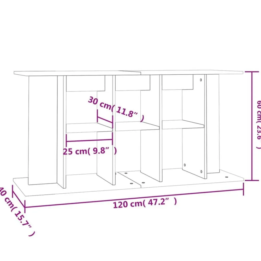 vidaXL Soporte de acuario madera ingeniería blanco brillo 120x40x60 cm Blanco brillante Outlet