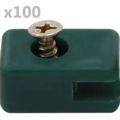 vidaXL Soporte de alambre valla de jardín con tornillo 100 sets Verde New