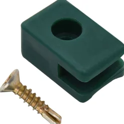vidaXL Soporte de alambre valla de jardín con tornillo 100 sets Verde New