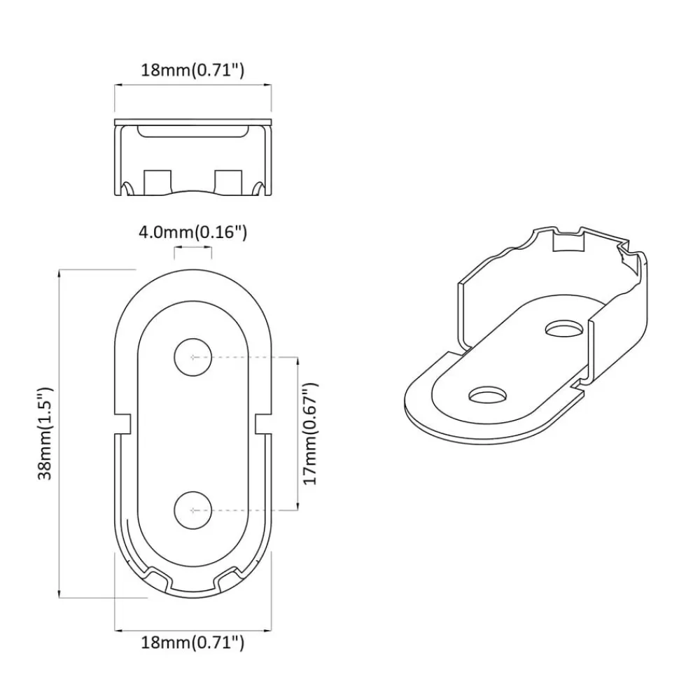 vidaXL Soporte de barra de armario 2 pcs Zinc 40 x 18 x 10 mm Hierro Hot