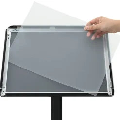 vidaXL Venta Al Por Menor-Soporte de cartel pedestal Plateado a3 Hierro fundido