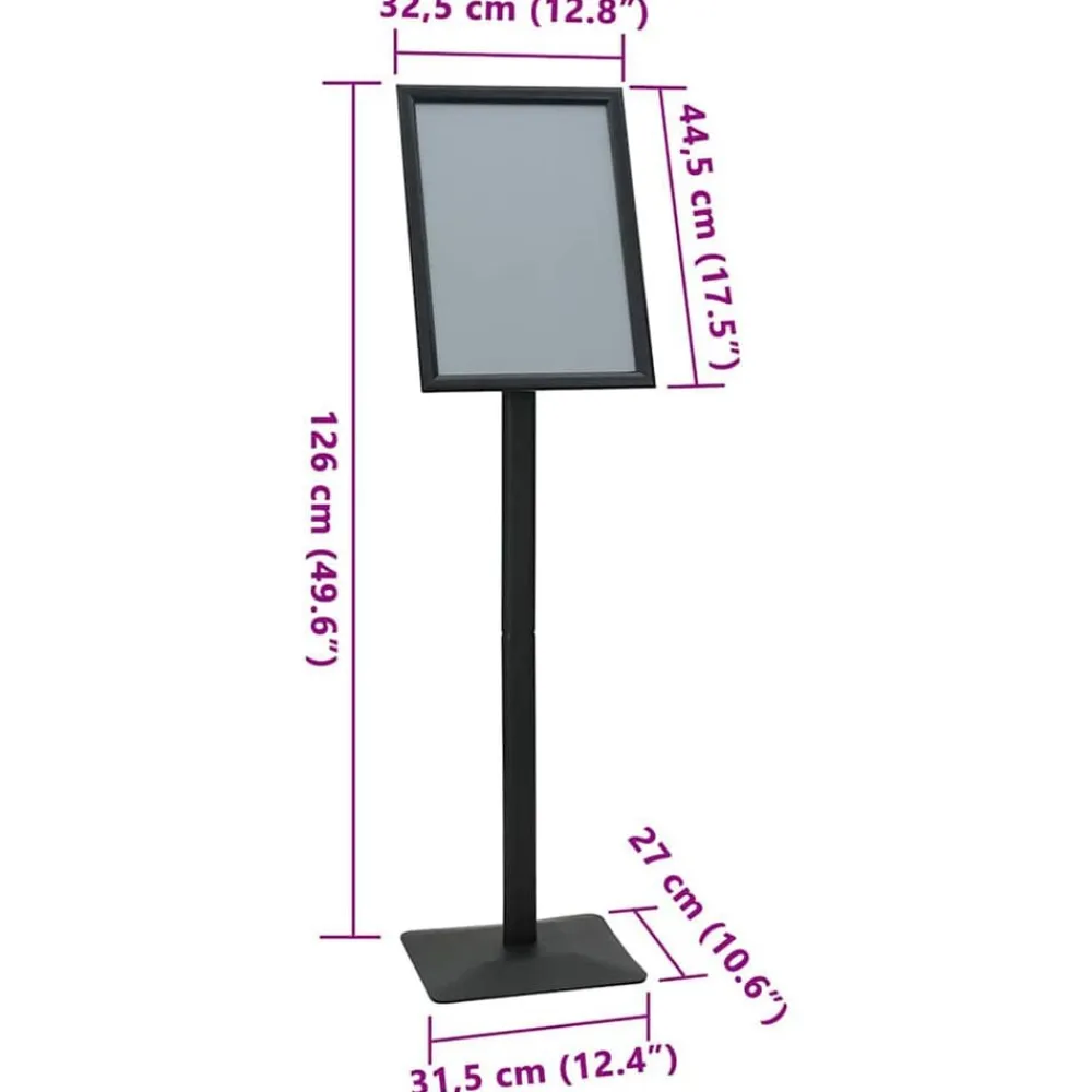 vidaXL Venta Al Por Menor-Soporte de cartel pedestal Plateado a3 Hierro fundido