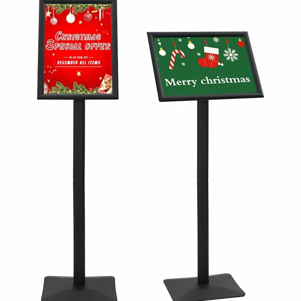 vidaXL Venta Al Por Menor-Soporte de cartel pedestal Plateado a3 Hierro fundido