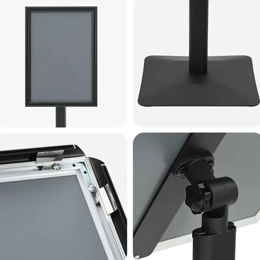 vidaXL Venta Al Por Menor-Soporte de cartel pedestal Plateado a3 Hierro fundido