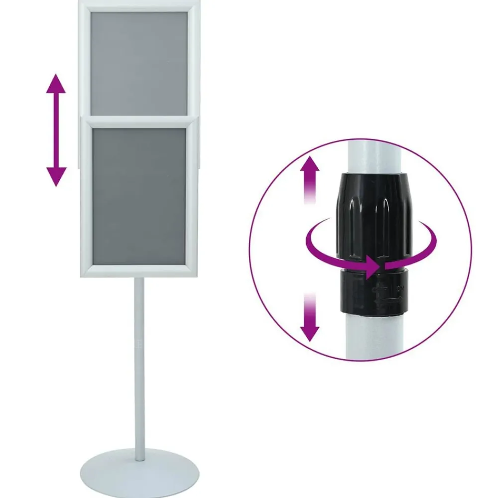 vidaXL Soporte de cartel pedestal 33 x 33 x 126 cm Plateado Best