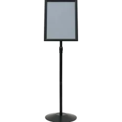 vidaXL Soporte de cartel pedestal Plateado a3 PVC y Acero Negro New