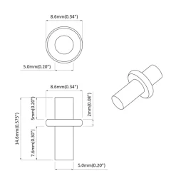 vidaXL Soporte de estante 2 pcs Plateado 8,6 x 8,6 x 14,6 mm Acero Outlet