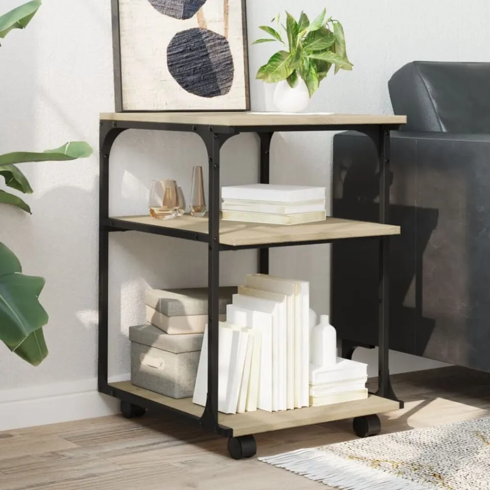 vidaXL Soporte de impresora 3 niveles 43x48x64 cm Roble Sonoma Best