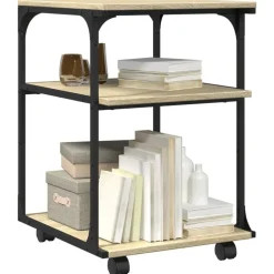 vidaXL Soporte de impresora 3 niveles 43x48x64 cm Roble Sonoma Best