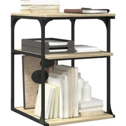 vidaXL Soporte de impresora 3 niveles 43x48x64 cm Roble Sonoma Best