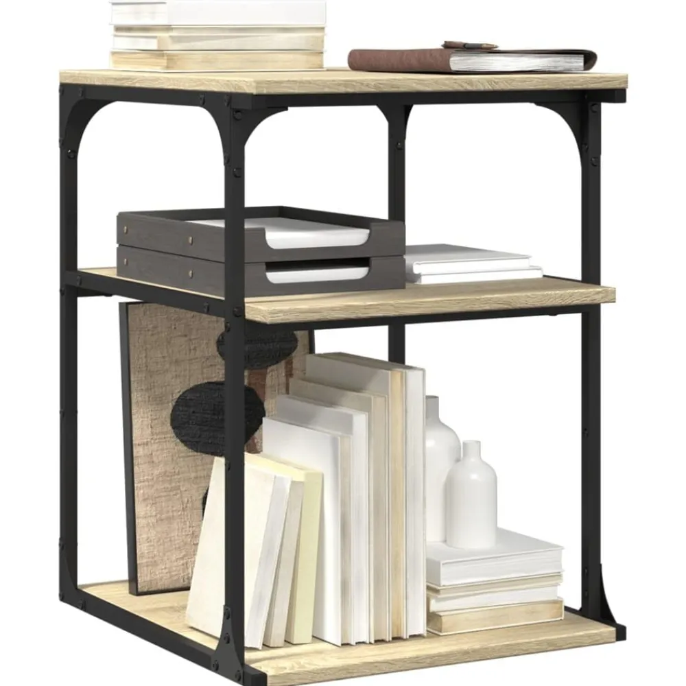 vidaXL Soporte de impresora 3 niveles 43x48x64 cm Roble Sonoma Best