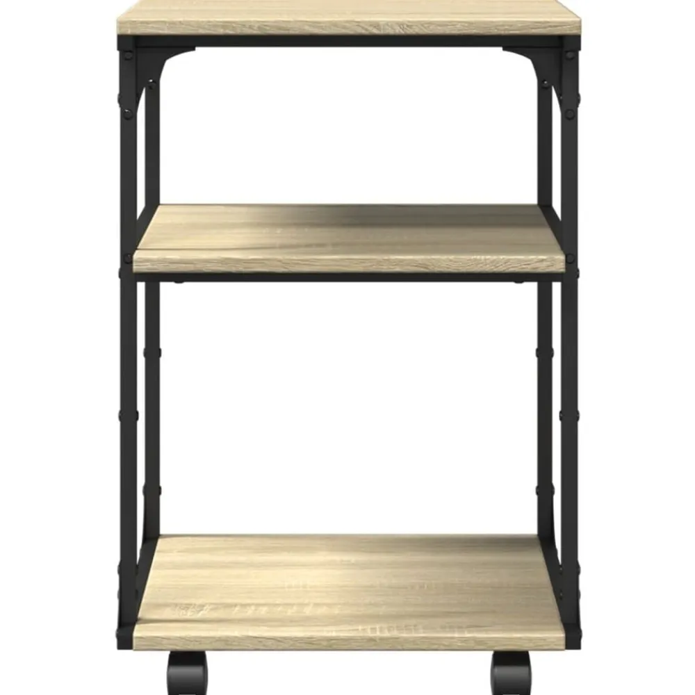 vidaXL Soporte de impresora 3 niveles 43x48x64 cm Roble Sonoma Best