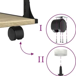 vidaXL Soporte de impresora 3 niveles 43x48x64 cm Roble Sonoma Best