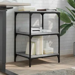 vidaXL Soporte de impresora 3 niveles 50x41x75 cm Gris sonoma Discount