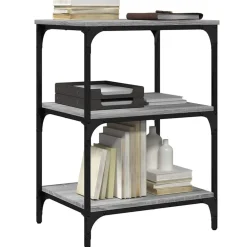 vidaXL Soporte de impresora 3 niveles 50x41x75 cm Gris sonoma Discount