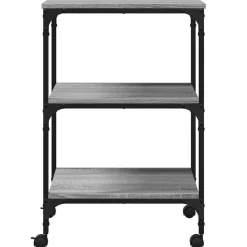 vidaXL Soporte de impresora 3 niveles 50x41x75 cm Gris sonoma Discount