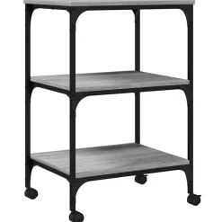 vidaXL Soporte de impresora 3 niveles 50x41x75 cm Gris sonoma Discount