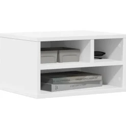 vidaXL Soporte de impresora madera ingeniería 40x32x22,5 cm Blanco Outlet
