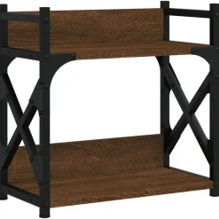 vidaXL Soporte de impresora 2 niveles marrón roble 40x20x40 cm Marr&oacute;n roble Outlet