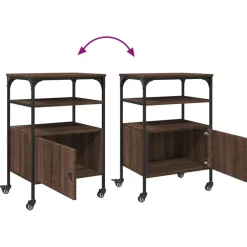 vidaXL Soporte de impresora 3 niveles marrón roble 50x40x76 cm Marr&oacute;n roble Sale