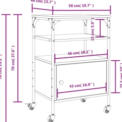 vidaXL Soporte de impresora 3 niveles marrón roble 50x40x76 cm Marr&oacute;n roble Sale