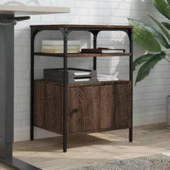 vidaXL Soporte de impresora 3 niveles marrón roble 50x40x76 cm Marr&oacute;n roble Sale