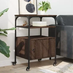 vidaXL Soporte de impresora 3 niveles marrón roble 50x40x76 cm Marr&oacute;n roble Sale