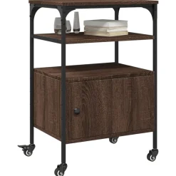 vidaXL Soporte de impresora 3 niveles marrón roble 50x40x76 cm Marr&oacute;n roble Sale
